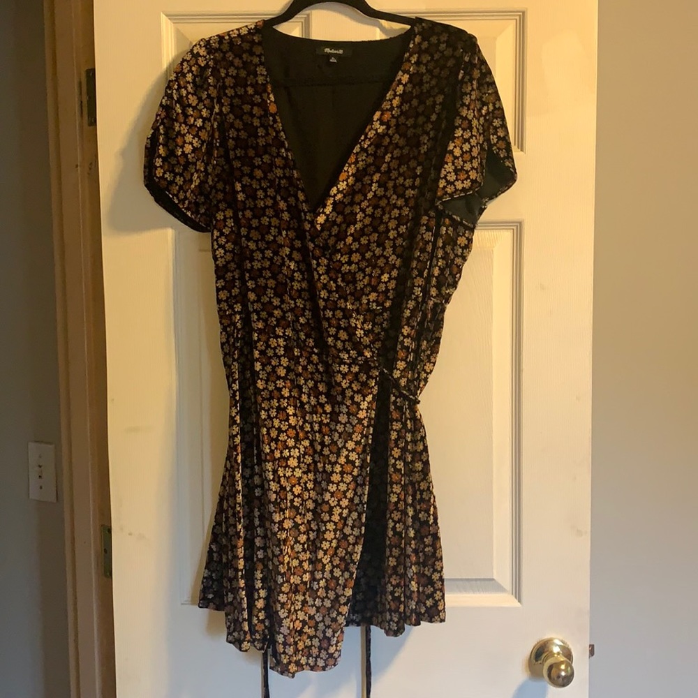 Madewell velvet Wrap Dress